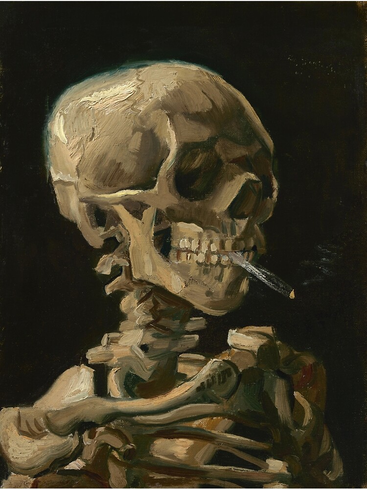 Skull of a Skeleton with Burning Cigarette by warishellstore