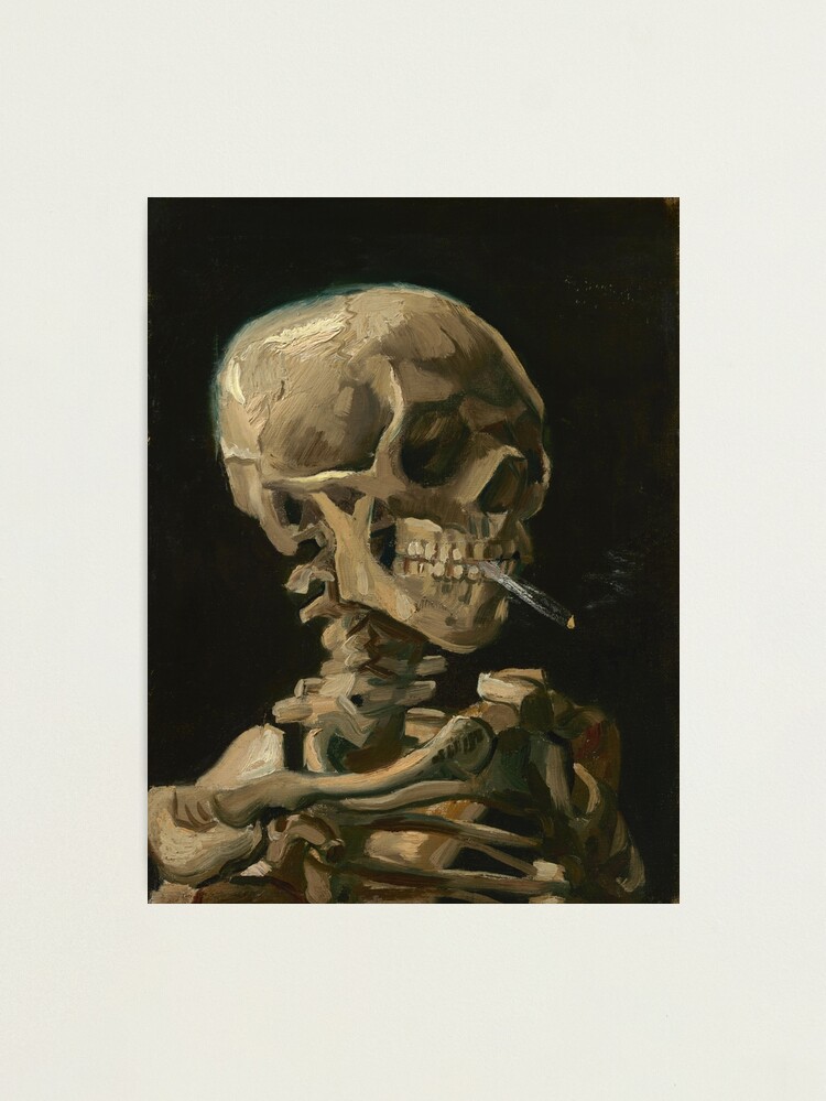 Alternate view of Skull of a Skeleton with Burning Cigarette Photographic Print