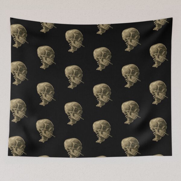 Item preview, Skull of a Skeleton with Burning Cigarette designed and sold by warishellstore.