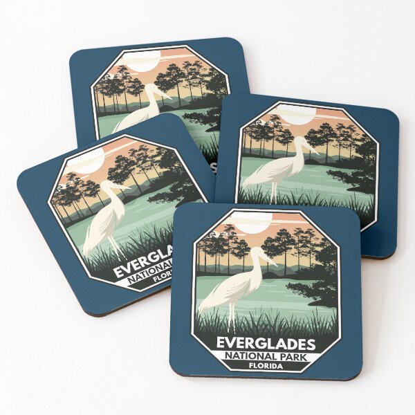 Item preview, Everglades National Park Egret Retro Emblem designed and sold by KrisSidDesigns.