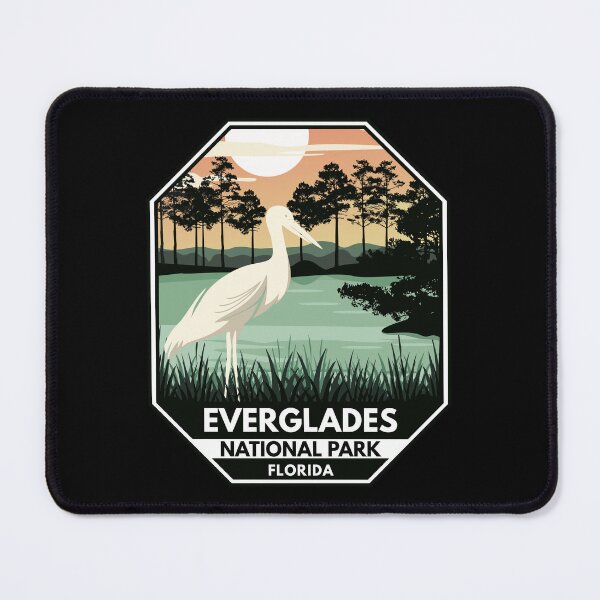 Item preview, Everglades National Park Egret Retro Emblem designed and sold by KrisSidDesigns.
