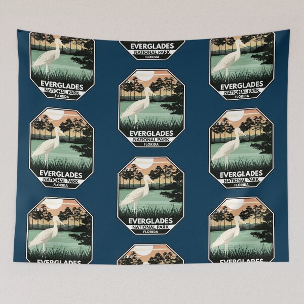 Item preview, Everglades National Park Egret Retro Emblem designed and sold by KrisSidDesigns.