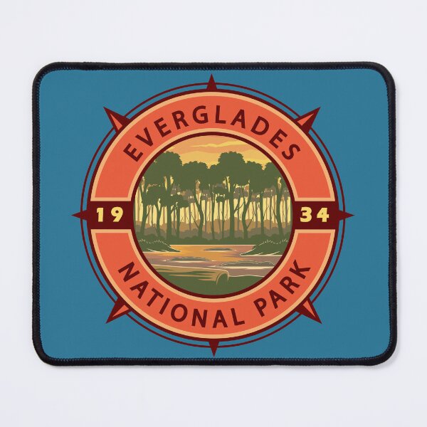 Item preview, Everglades National Park Sunset Retro Compass Emblem designed and sold by KrisSidDesigns.