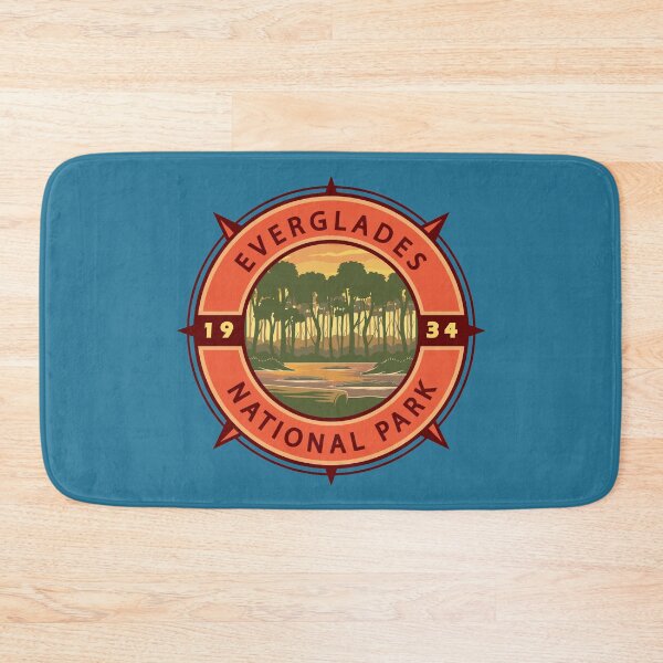 Item preview, Everglades National Park Sunset Retro Compass Emblem designed and sold by KrisSidDesigns.