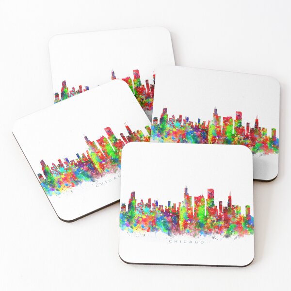 Item preview, Chicago, Illinois Skyline Watercolor Painting designed and sold by InkistPrints.