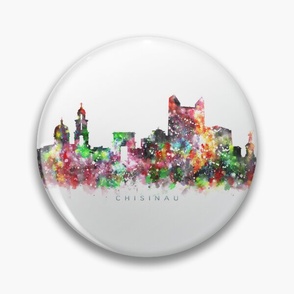 Item preview, Chisinau, Moldova Skyline Watercolor Painting designed and sold by InkistPrints.