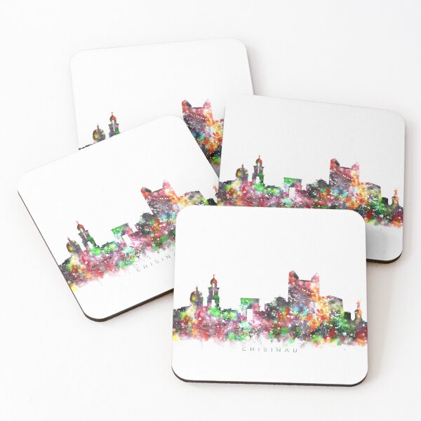 Item preview, Chisinau, Moldova Skyline Watercolor Painting designed and sold by InkistPrints.