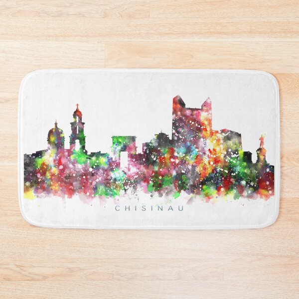 Item preview, Chisinau, Moldova Skyline Watercolor Painting designed and sold by InkistPrints.