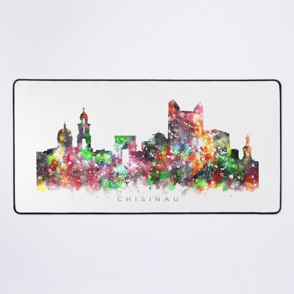 Item preview, Chisinau, Moldova Skyline Watercolor Painting designed and sold by InkistPrints.