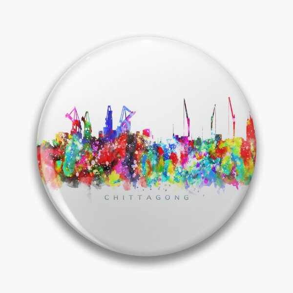 Item preview, Chittagong, Bangladesh Skyline Watercolor Painting designed and sold by InkistPrints.
