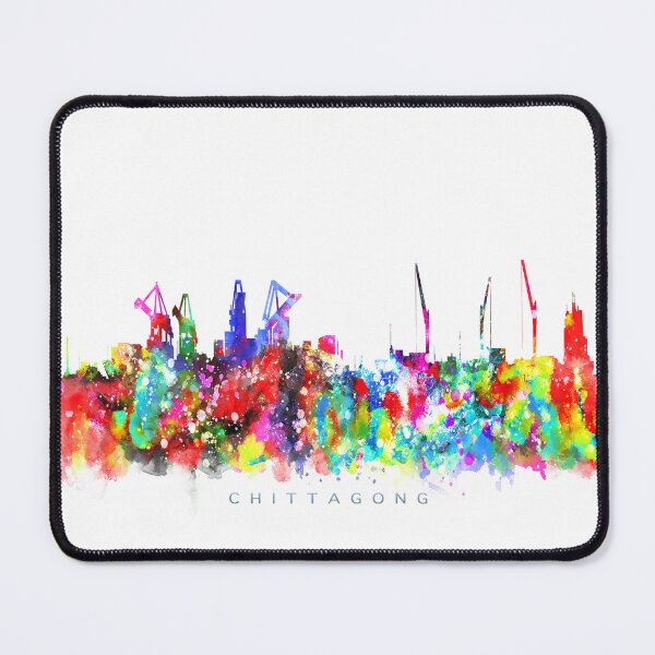 Item preview, Chittagong, Bangladesh Skyline Watercolor Painting designed and sold by InkistPrints.