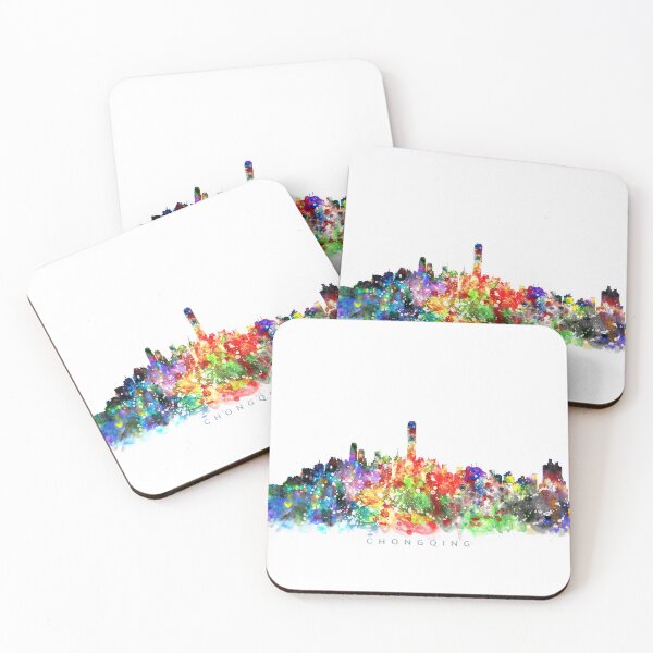 Item preview, Chongqing, China Skyline Watercolor Painting designed and sold by InkistPrints.