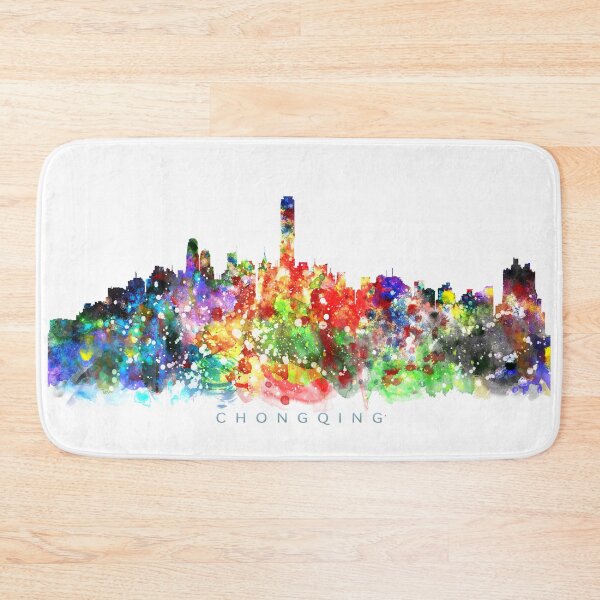 Item preview, Chongqing, China Skyline Watercolor Painting designed and sold by InkistPrints.