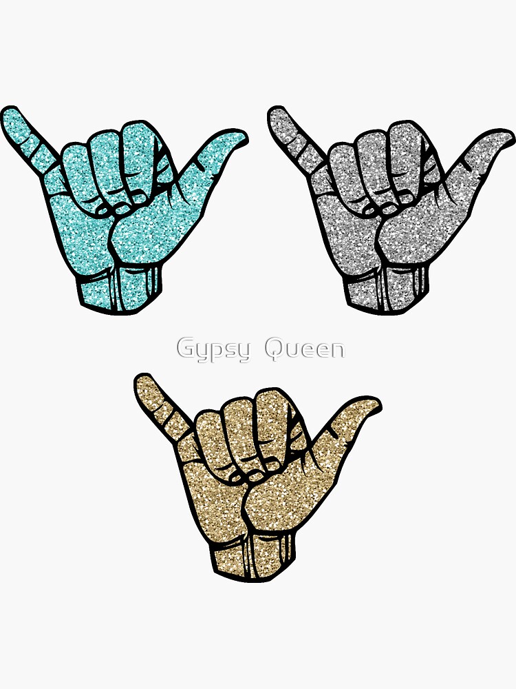 Trio Glitter Hang Loose by nomadartstudio