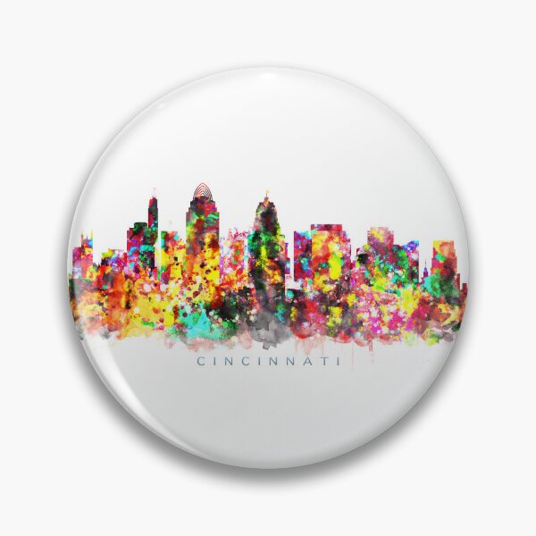 Item preview, Cincinnati, Ohio Skyline Watercolor Painting designed and sold by InkistPrints.