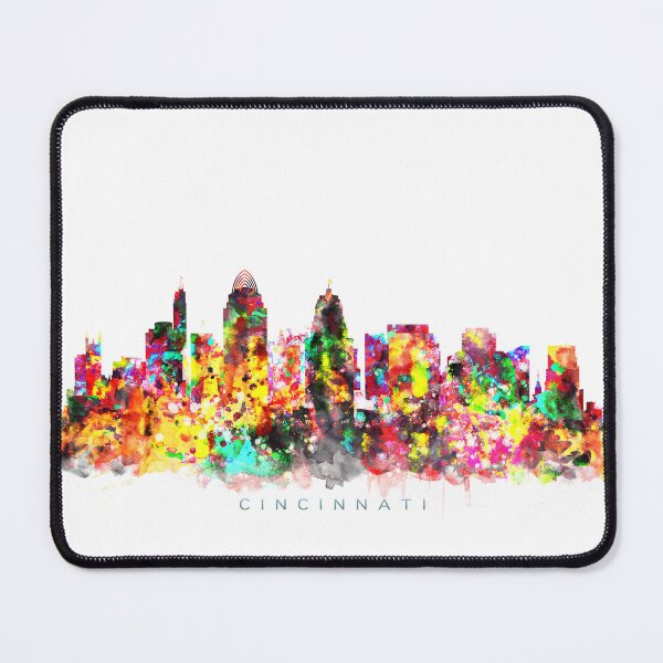 Item preview, Cincinnati, Ohio Skyline Watercolor Painting designed and sold by InkistPrints.