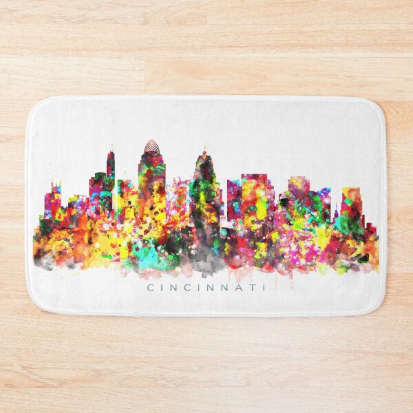 Item preview, Cincinnati, Ohio Skyline Watercolor Painting designed and sold by InkistPrints.