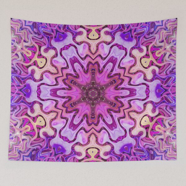 Item preview, Boho Vibes Kaleidoscope Abstract Maximalist Style Hippie Colors Mix of Violet Mauve Lilac Cream 3 of 16 designed and sold by Beachy.