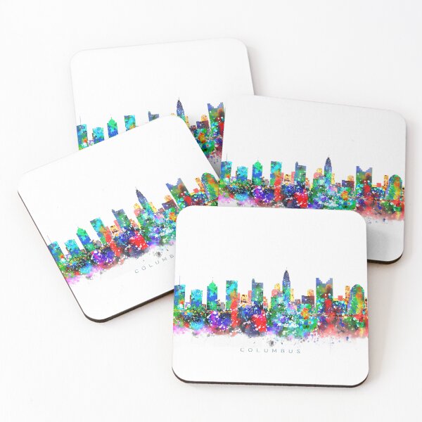 Item preview, Columbus, Ohio Skyline Watercolor Painting designed and sold by InkistPrints.