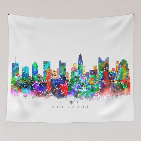 Item preview, Columbus, Ohio Skyline Watercolor Painting designed and sold by InkistPrints.