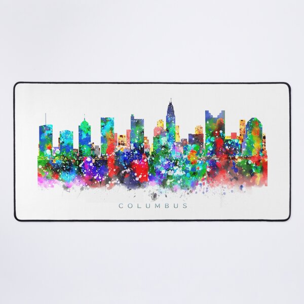 Artikelvorschau, Columbus, Ohio Skyline Watercolor Painting entworfen und verkauft von InkistPrints.
