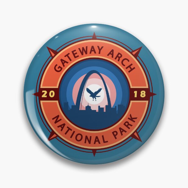 Item preview, Gateway Arch National Park Retro Compass Emblem designed and sold by KrisSidDesigns.