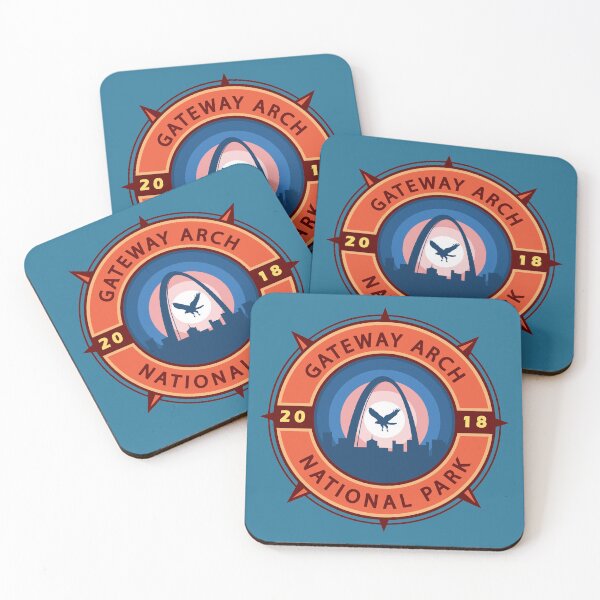 Item preview, Gateway Arch National Park Retro Compass Emblem designed and sold by KrisSidDesigns.