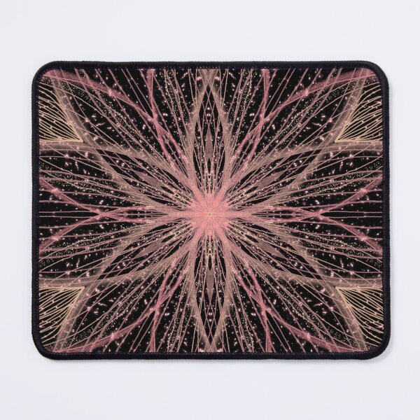 Item preview, Rose Gold Pink Line Art Floral Sparkle Mandala on Black designed and sold by Kristi Duggins.