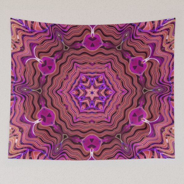 Item preview, Boho Vibes Kaleidoscope Abstract Maximalist Style Hippie Colors Mix of Violet Mauve Lilac Cream 4 of 16 designed and sold by Beachy.