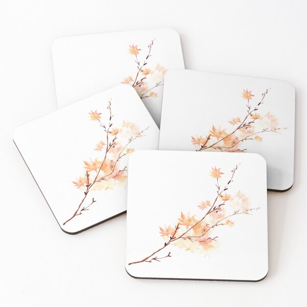 Item preview, Maple branch, autumn  - watercolor in orange  designed and sold by suewen.