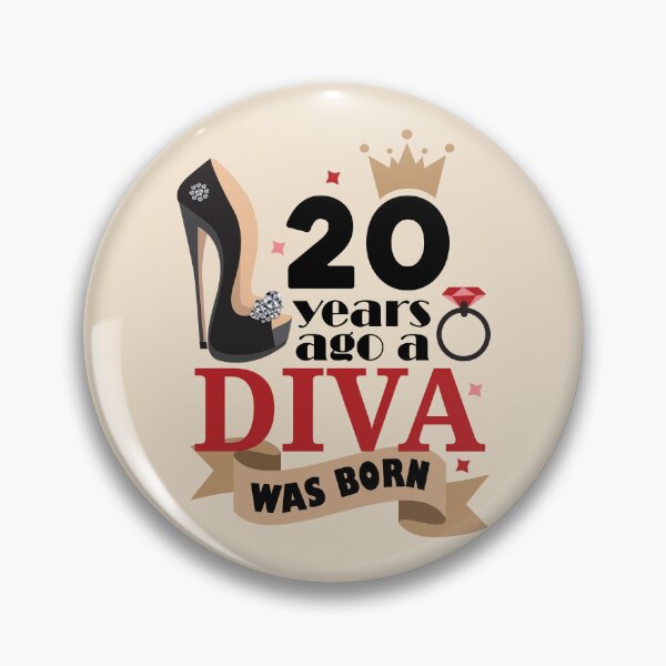 Item preview, 20 Years Ago A Diva Was Born 20th Birthday Typography designed and sold by bolimj.