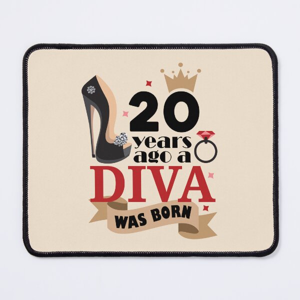 Item preview, 20 Years Ago A Diva Was Born 20th Birthday Typography designed and sold by bolimj.
