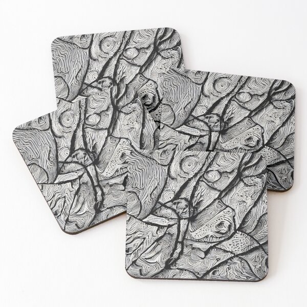 Item preview, Pigidideto Jesetum - Abstract psychedelic black and white painting designed and sold by thecocotouchart.