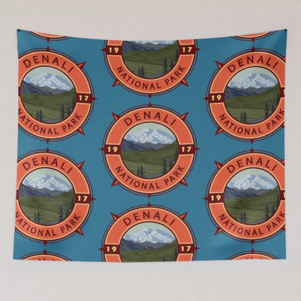 Item preview, Denali National Park Retro Compass Emblem designed and sold by KrisSidDesigns.