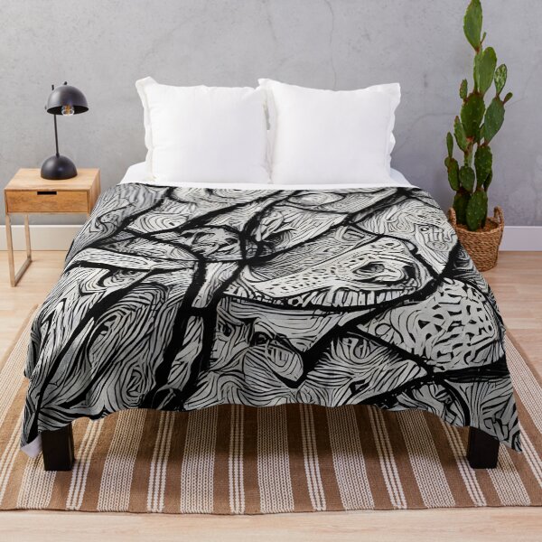 Item preview, Pigidideto Jesetum - Abstract psychedelic black and white painting designed and sold by thecocotouchart.