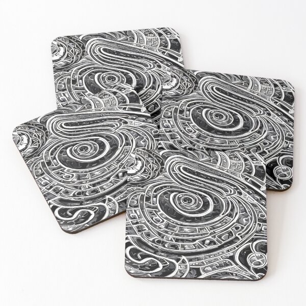 Item preview, Irimazigu Nifidol - Abstract psychedelic black and white painting designed and sold by thecocotouchart.