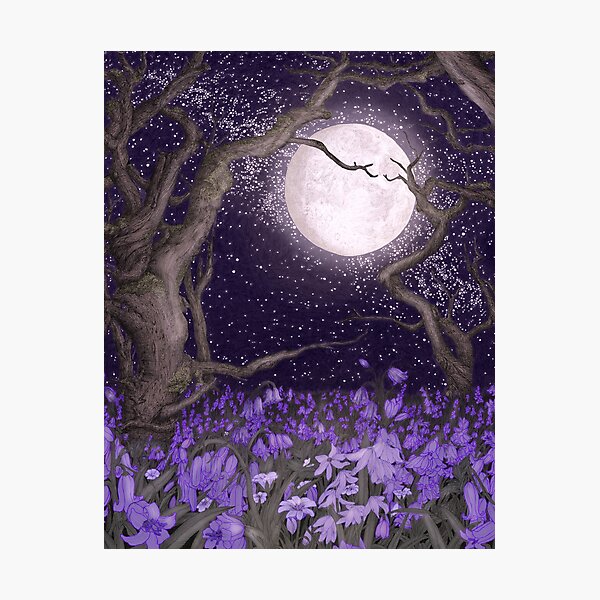 Item preview, Moonlight and Purple Forest Gardens designed and sold by ECMazur Art.
