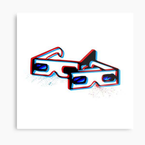 3D Glasses Metal Print