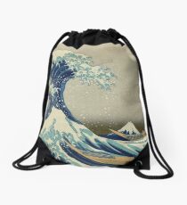The Great Wave Off Kanagawa Drawstring Bag
