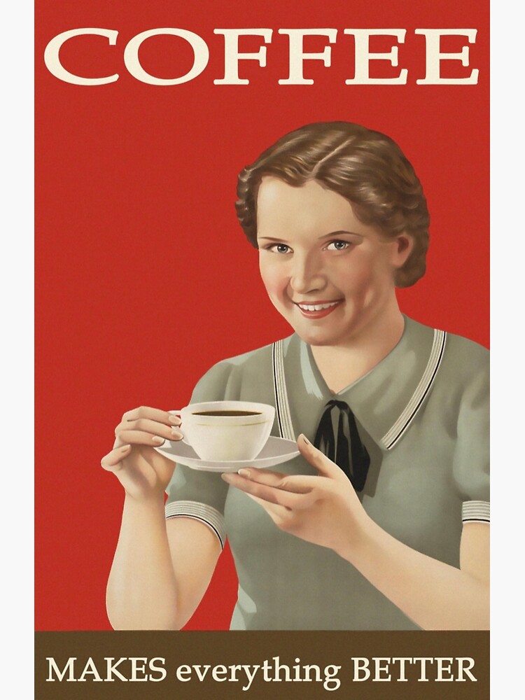 "Vintage coffee poster " Sticker for Sale by FlorencLoewen Redbubble