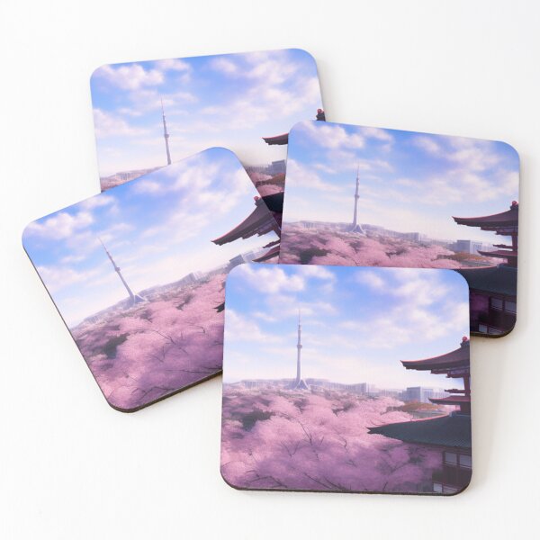 Item preview, Cherry Blossom Shanghai Skyline designed and sold by DesignerKin.