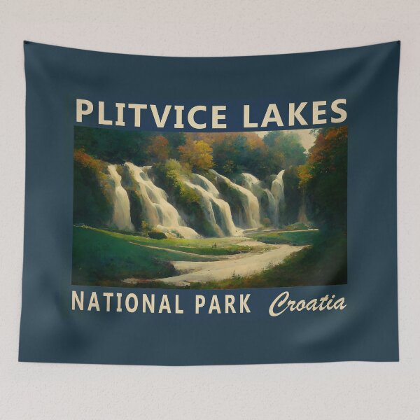 Item preview, Plitvice Lakes National Park Croatia Vintage designed and sold by KrisSidDesigns.