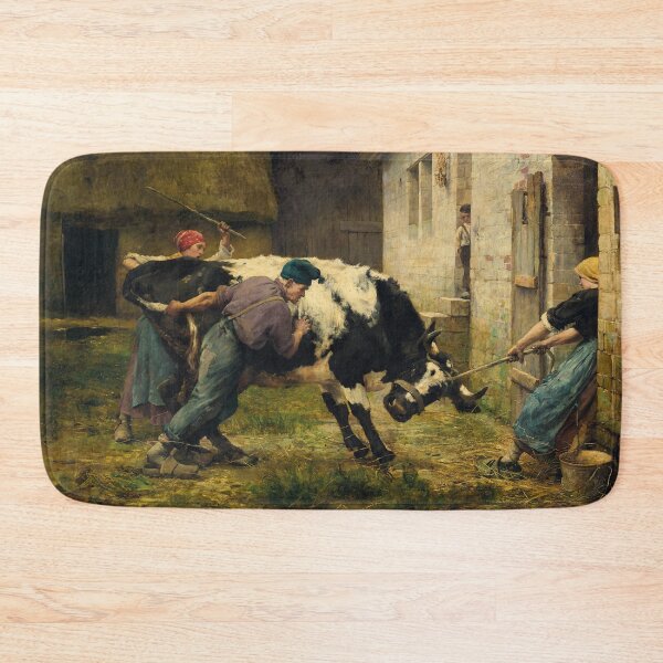 Item preview, Dans la Ferme (In the Farm) | Julien Dupre | 1925 French Cow Art designed and sold by CJET.