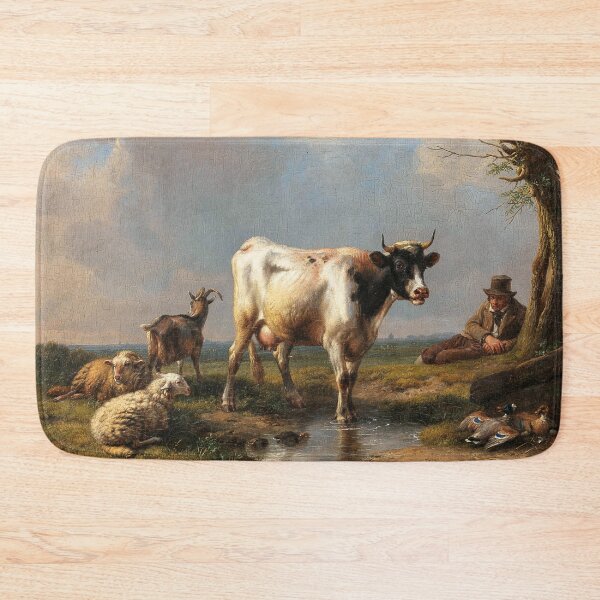 Item preview, Grazing Cattle in a Vast Landscape | Eugene Verboekhoven | 1844 Animal Art designed and sold by CJET.