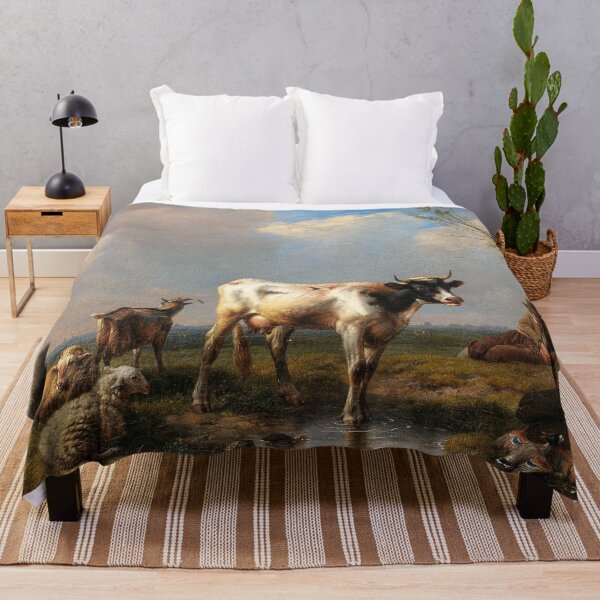 Item preview, Grazing Cattle in a Vast Landscape | Eugene Verboekhoven | 1844 Animal Art designed and sold by CJET.