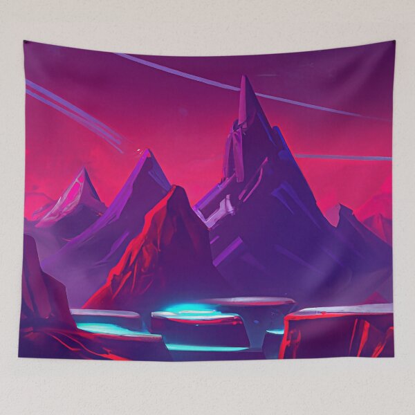 Item preview, Abstract mountains with blue energy designed and sold by vectrus.