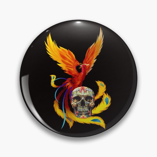 Item preview, Fire Phoenix And Day Of The Dead Sugar Skull designed and sold by Atteestude.