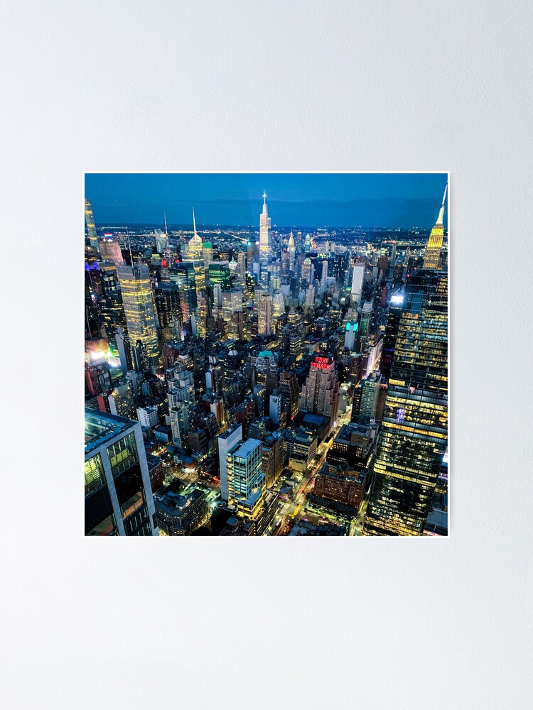"New York City Lights" Poster for Sale by KayArtandPencil Redbubble
