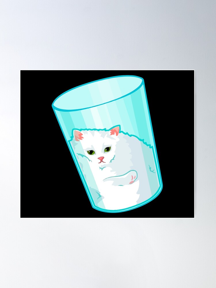 Cat Scared by Cucumber, Cursed Cat Images Poster for Sale by printify