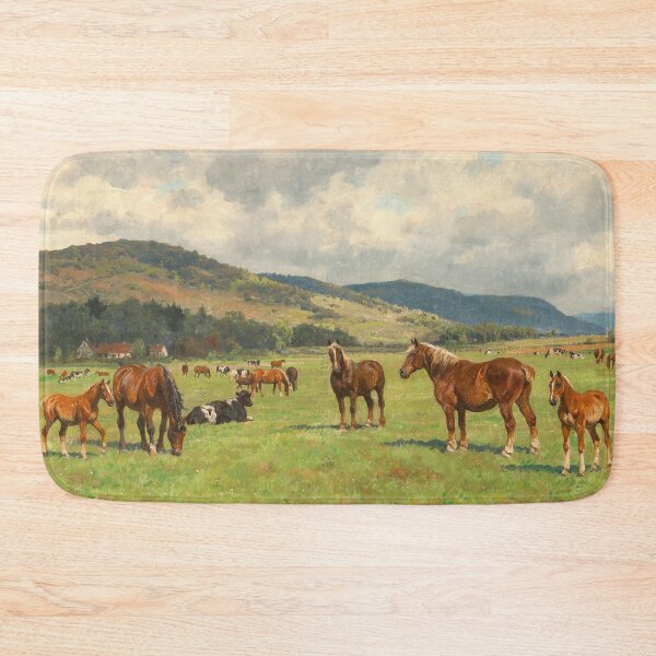 Item preview, Horses in the Paddock | Georg Carl Koch | 1930 Animal Art designed and sold by CJET.
